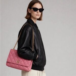 Tory Burch Pink Quilted Shoulder Bag